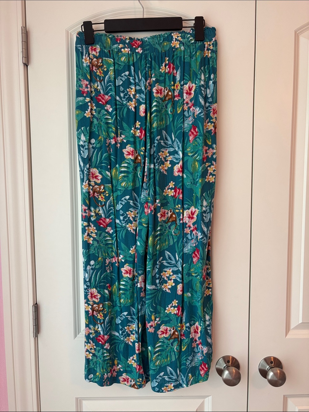 Jane and Delancey Teal Tropical Floral Pants Size Medium - Picture 6 of 7